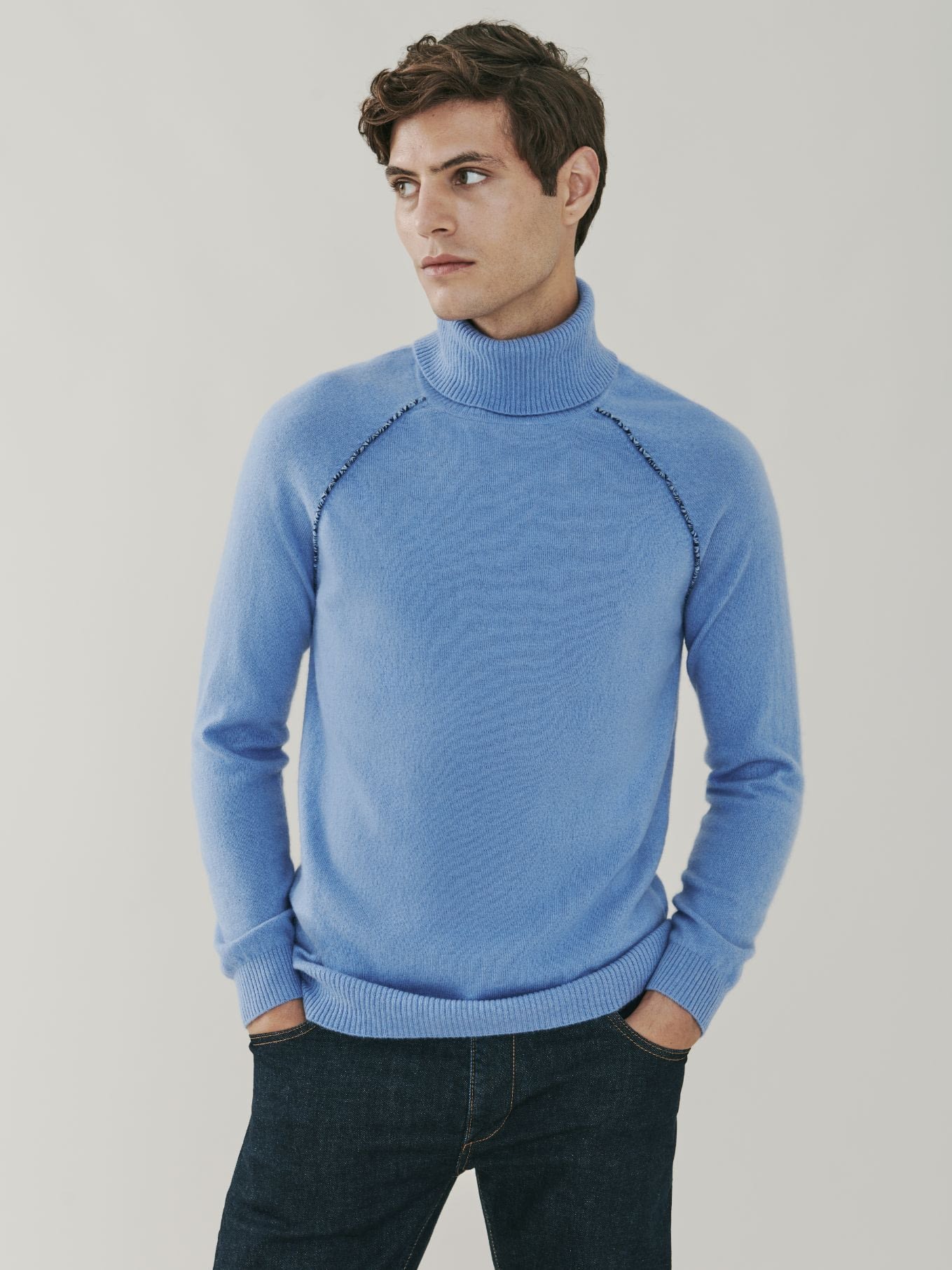 22 - Mayfair Detail Cashmere Roll Neck Sweater - Soft Blue_0799